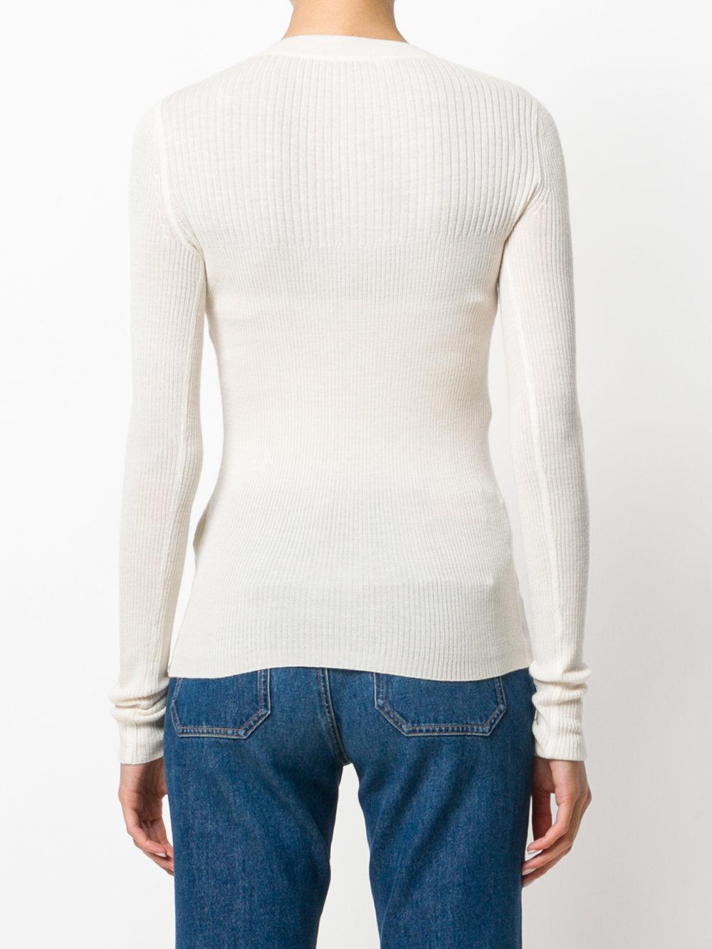 Nude Wool Ribbed Knit Sweater Lyst | My XXX Hot Girl