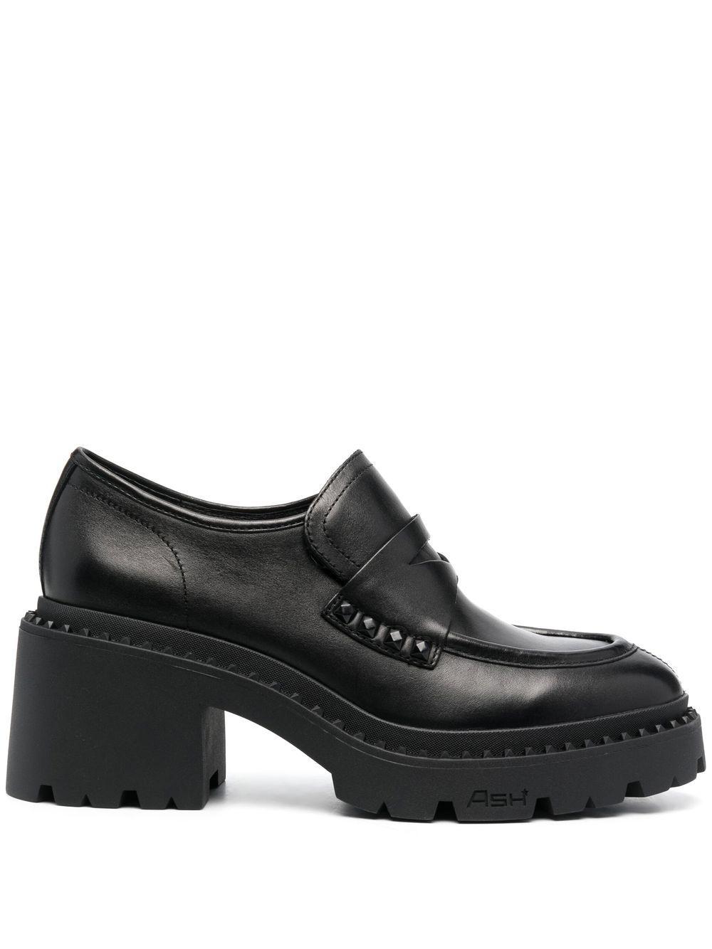 Ash Nelson Block-heel Loafers in Black | Lyst