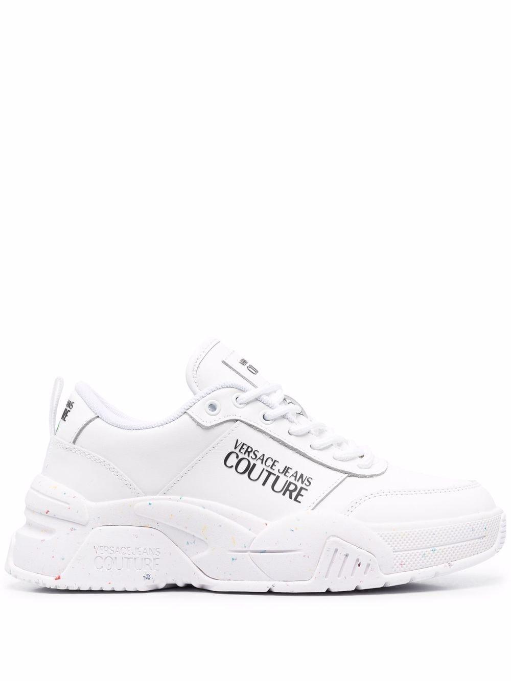 Versace Jeans Couture Logo Print Trainers in White | Lyst