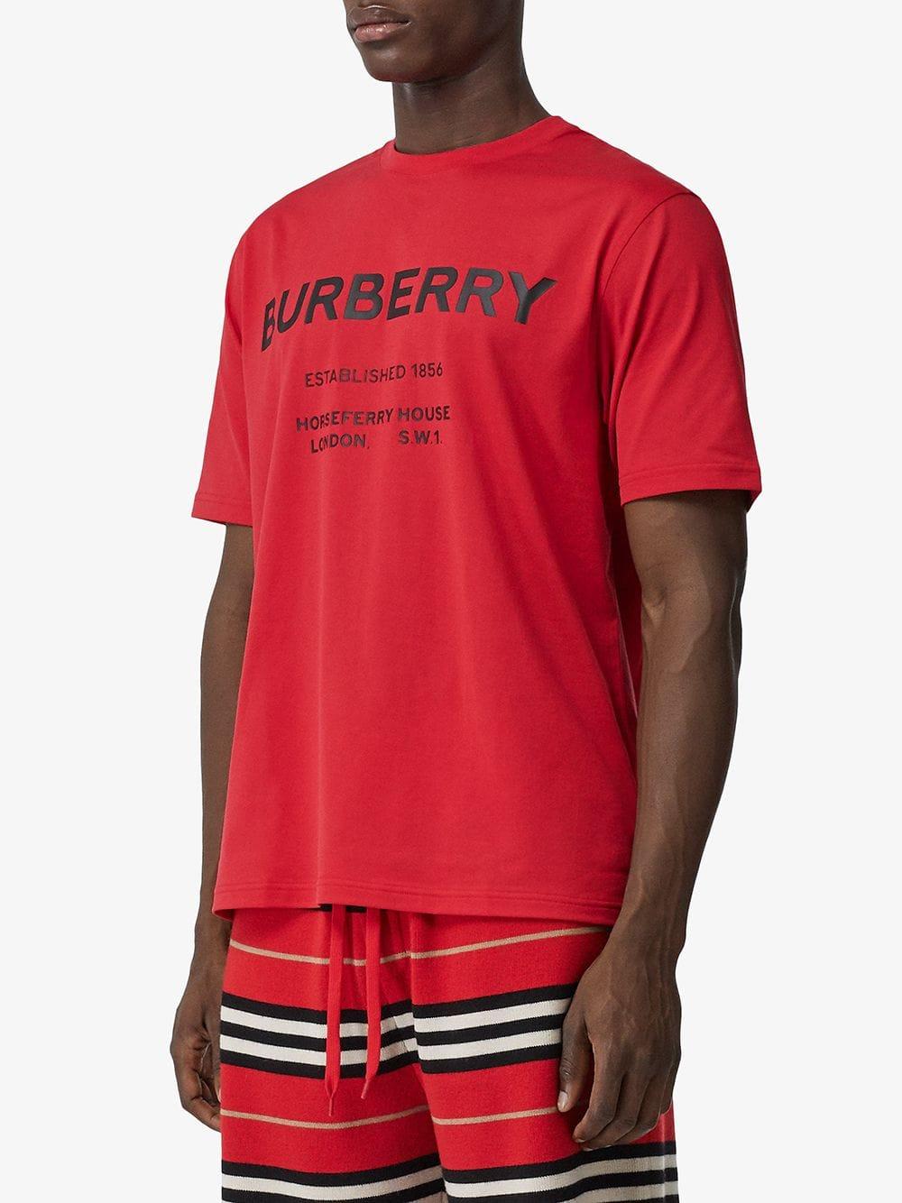 red burberry t shirt mens