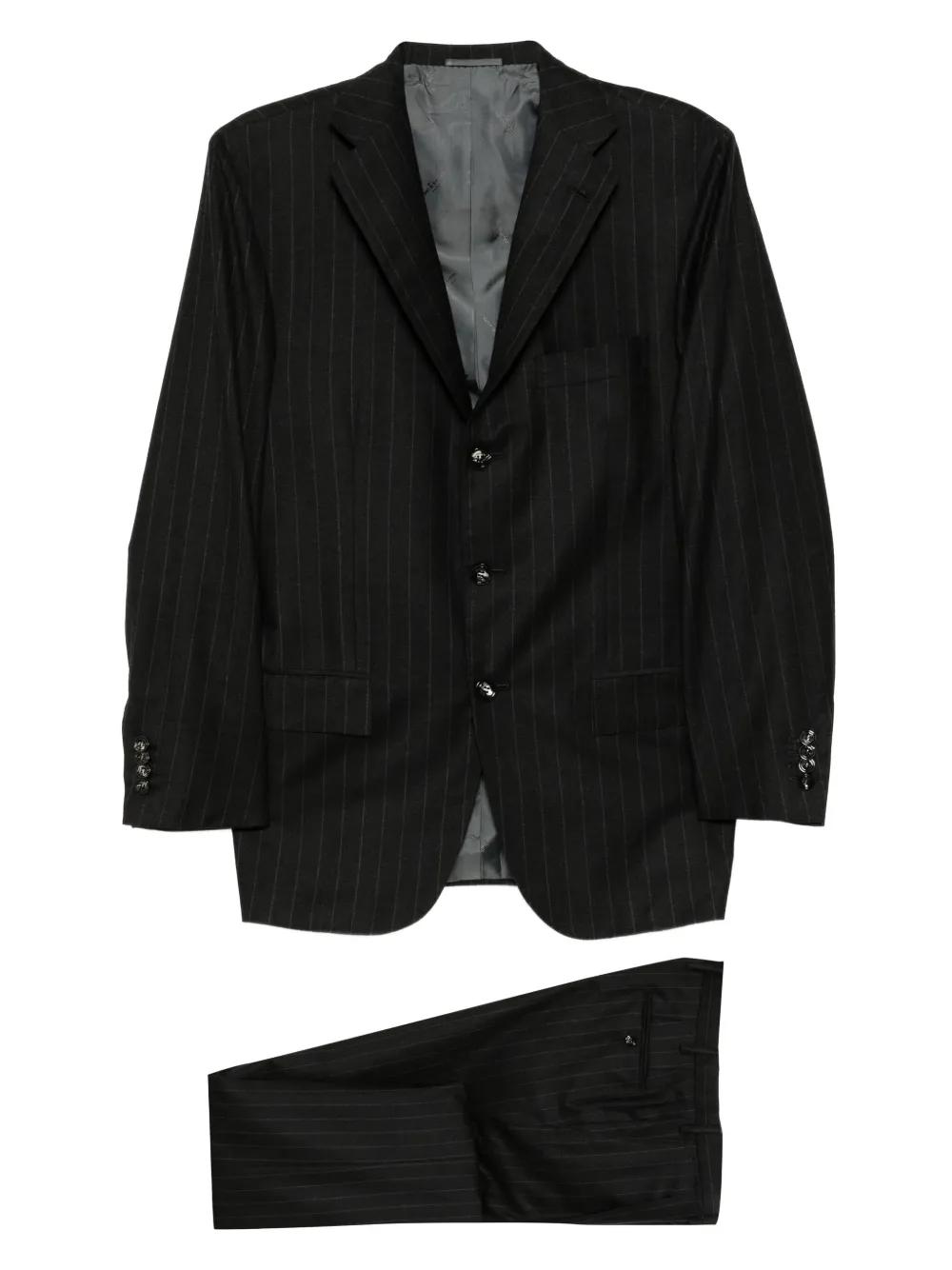 kiton-black-Single-Breasted-