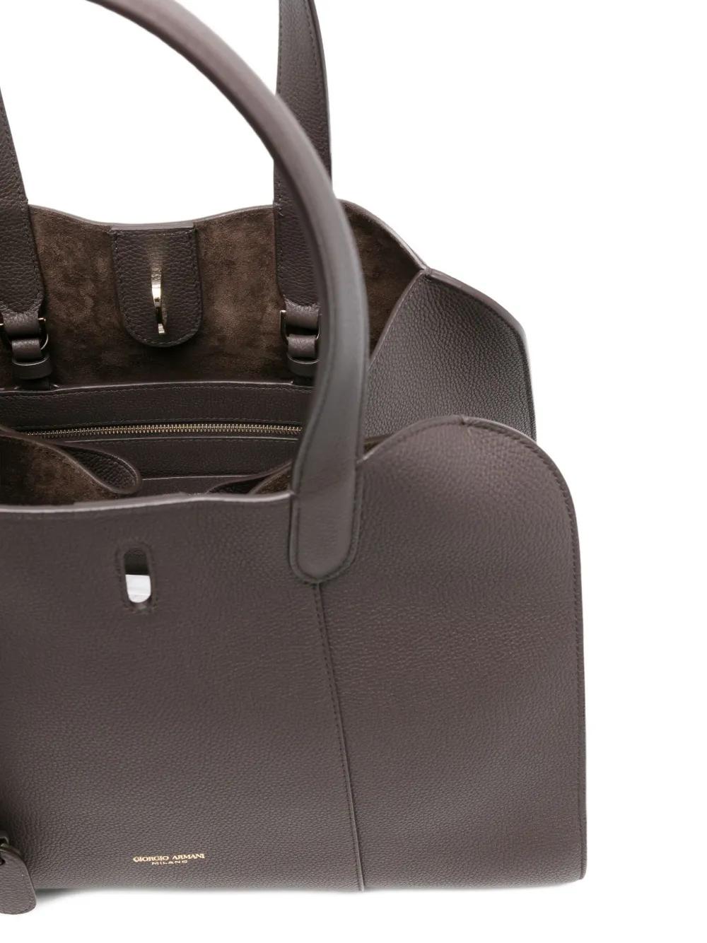 トートバッグ Giorgio Armani Leather Tote Bag With Logo Giorgio Armani Logo Tote Bag in Blue for Men | Lyst