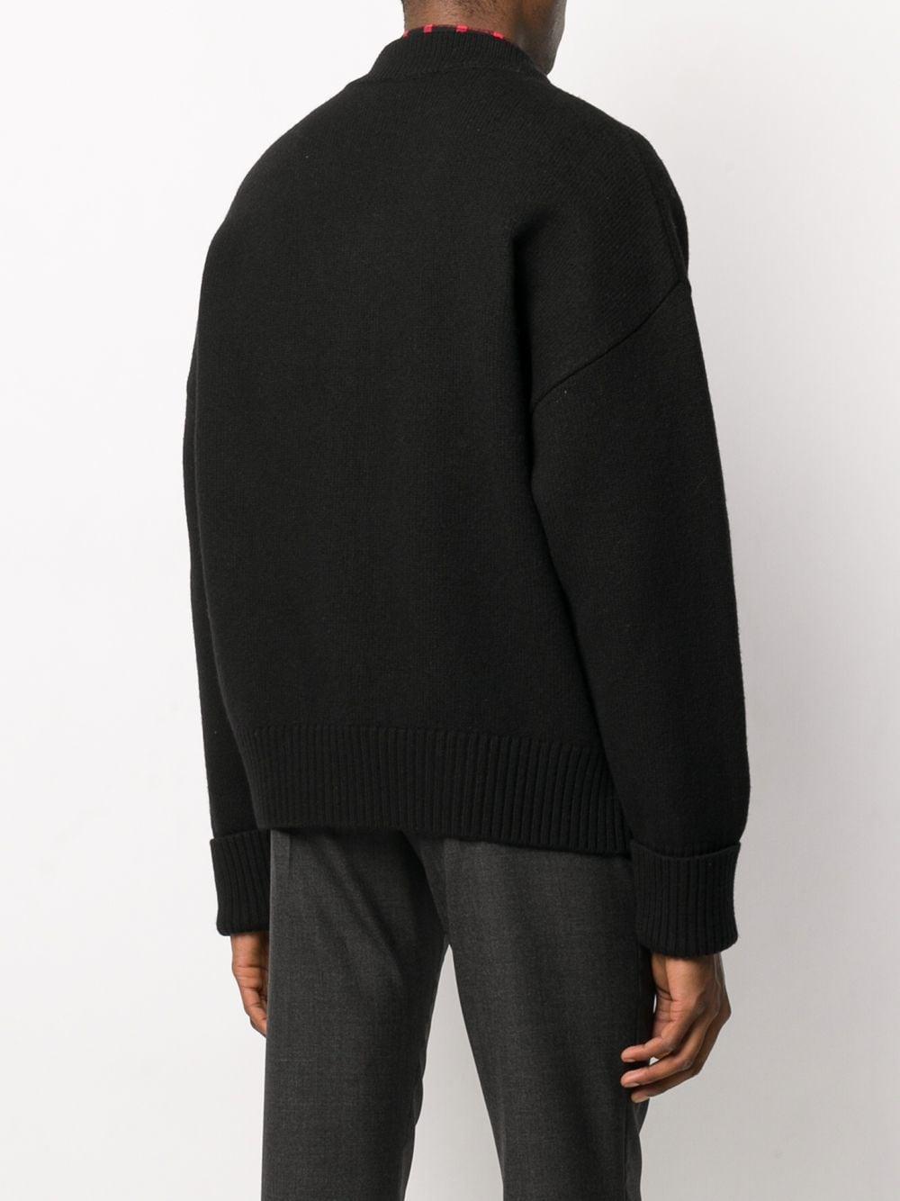 AMI Oversized Wool Cardigan in Black for Men Lyst