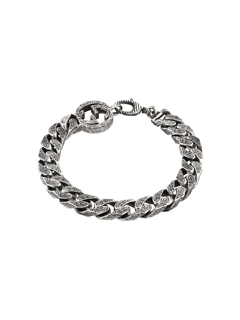 Gucci Interlocking G Chain Bracelet In Silver in Sterling Silver ...