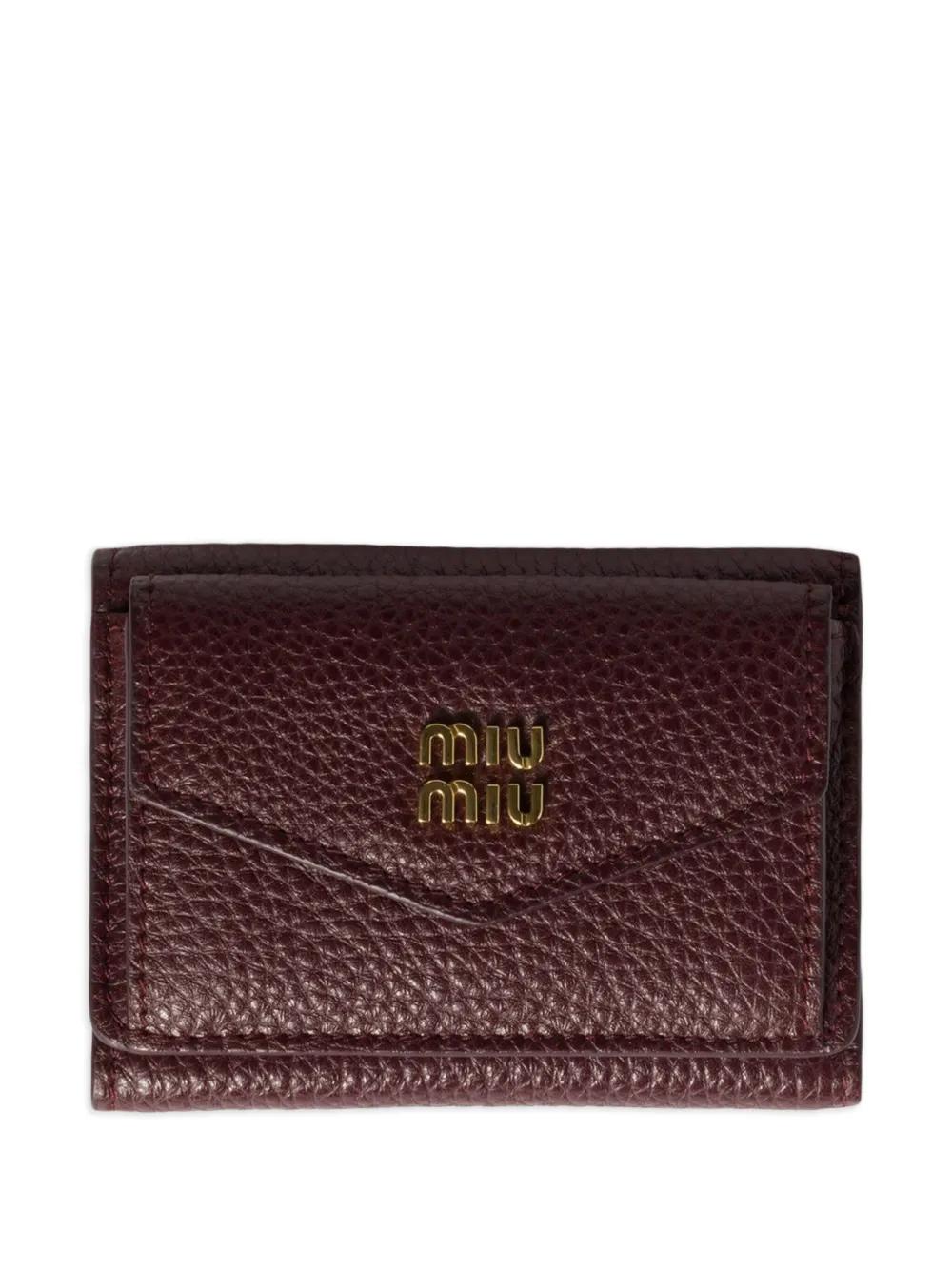【たぬきち】MIU MIU Leather Canvas Wallet Wallets, Cardholders And Pouches - Small Leather Goods | Miu Miu