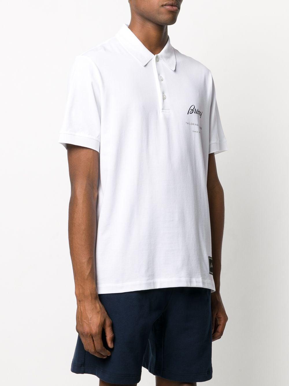 Brioni Logo Short-sleeve Polo Shirt in White for Men - Lyst