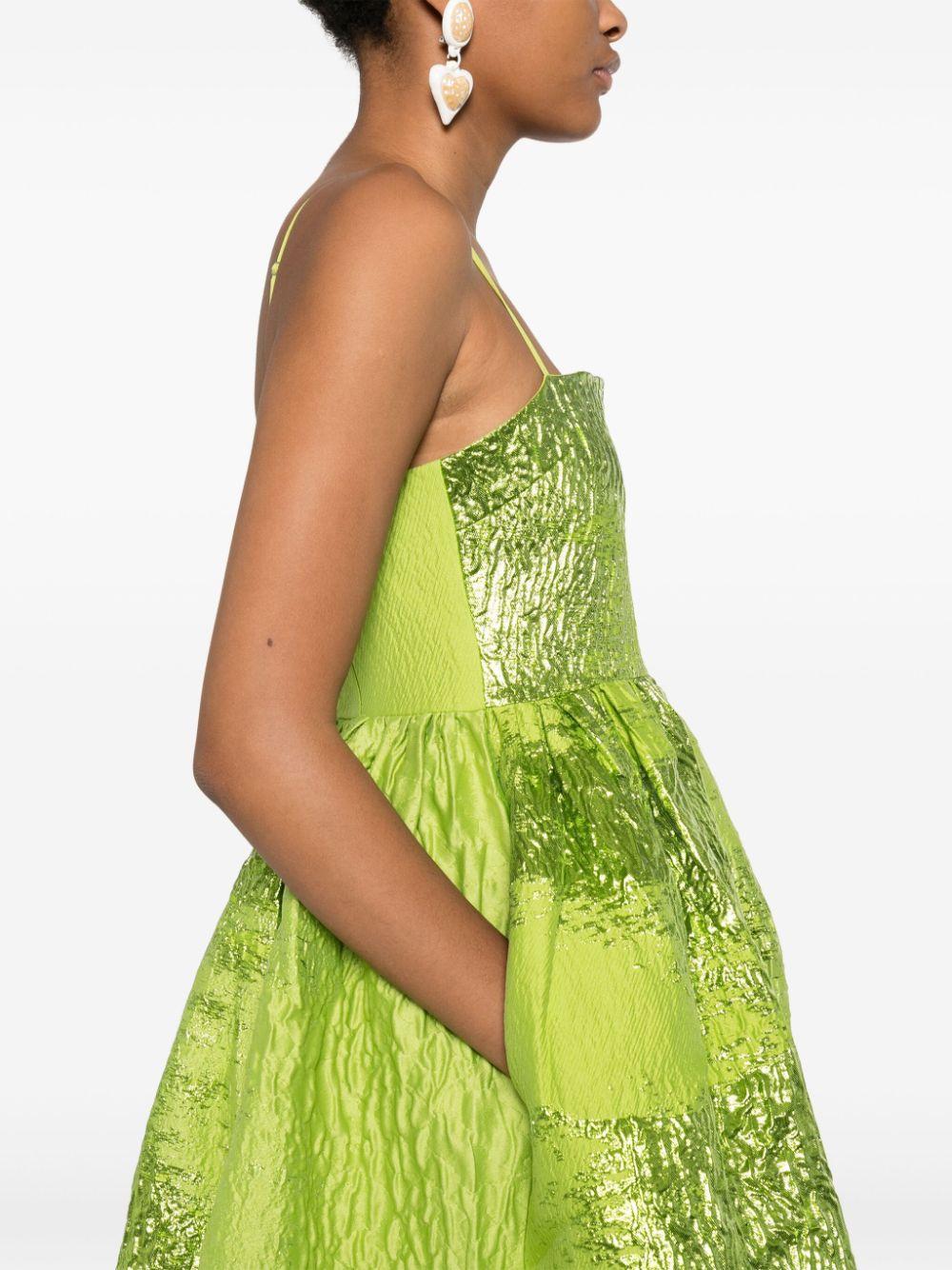stine goya voluminous gathered midi dress Stine Goya Gathered Long Sleeve Midi Dress