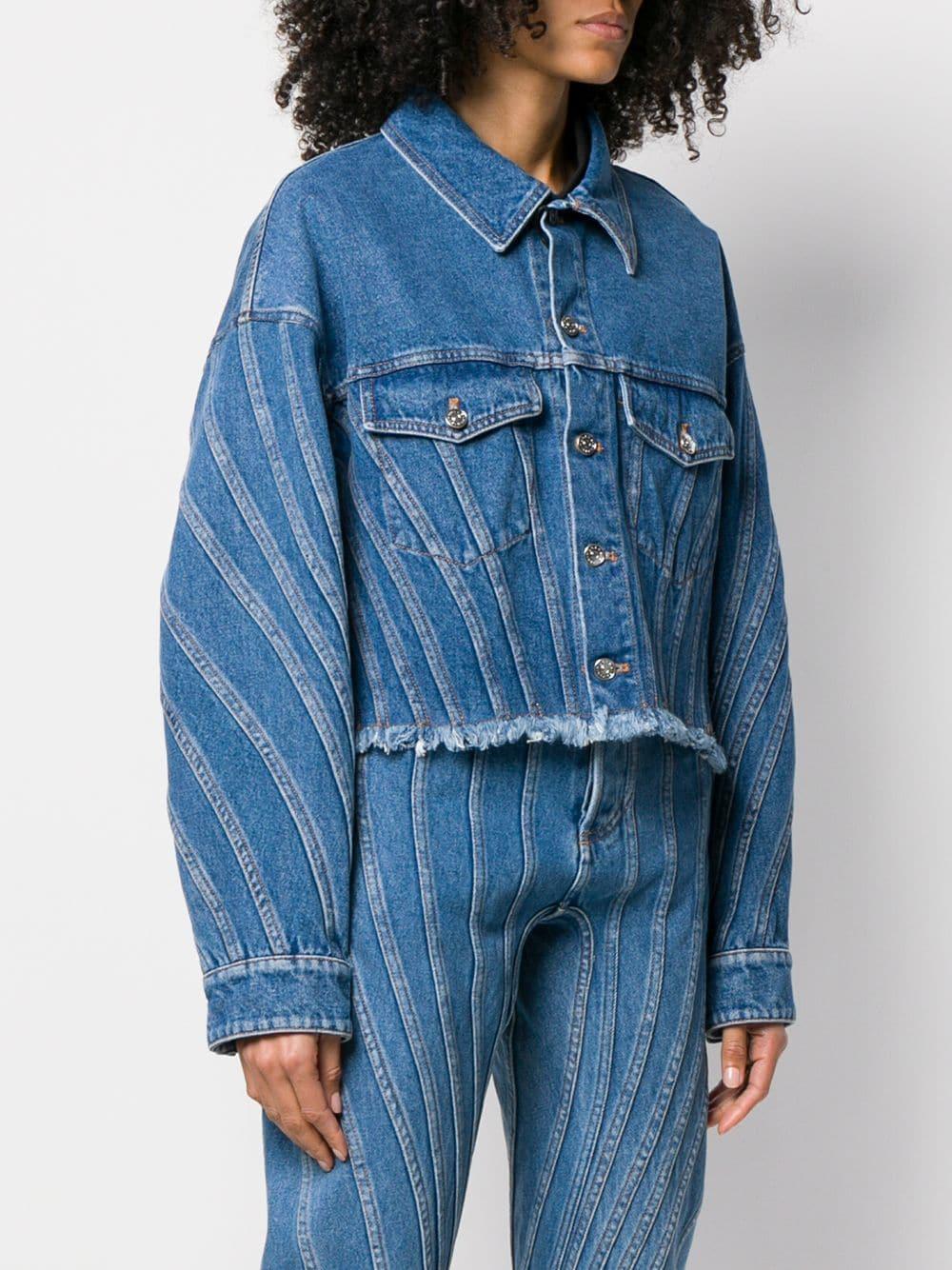 Mugler Oversized Denim Jacket in Blue 