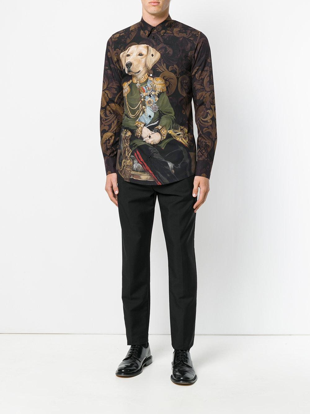 \u0026 Gabbana Cotton Dog Soldier Print 