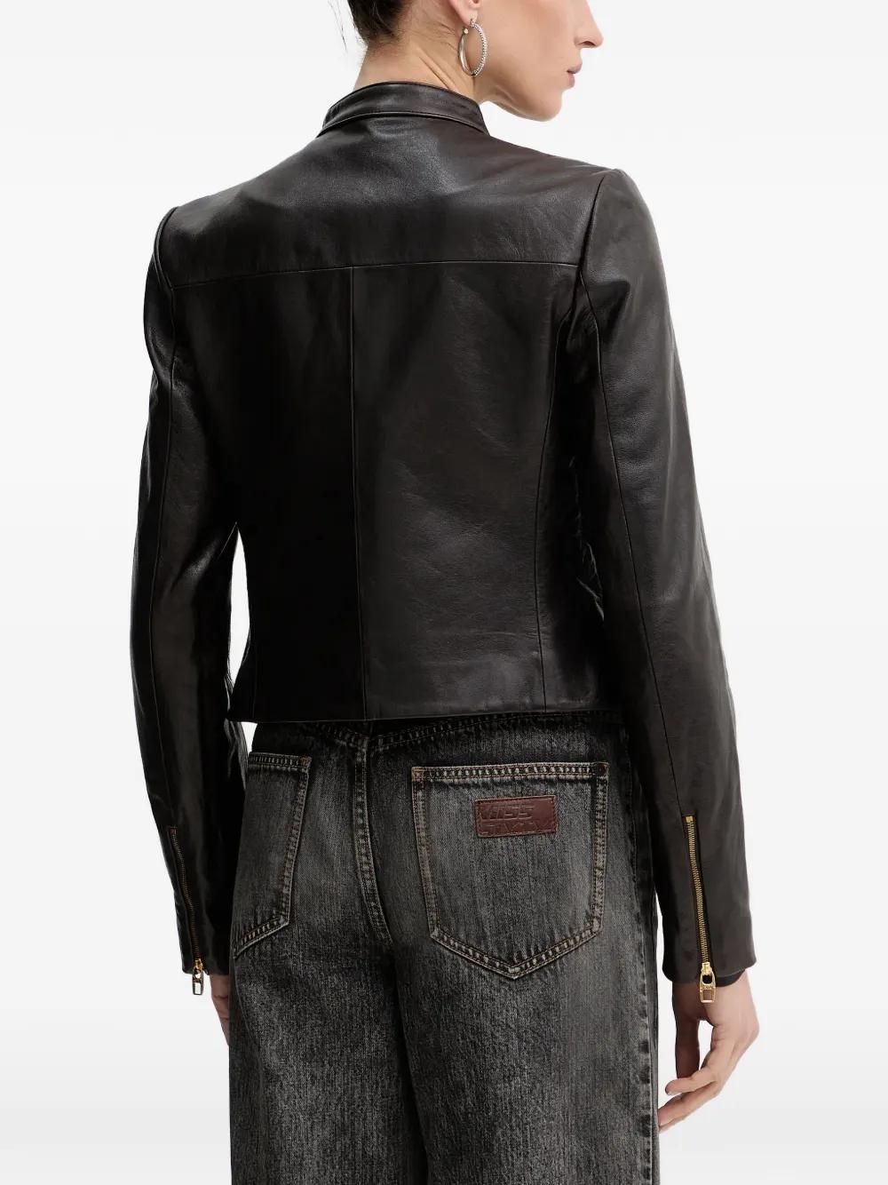 ジャケット・アウター 00s miss sixty leather tracker jacket Miss Sixty Zipped Leather Jacket in Black | Lyst
