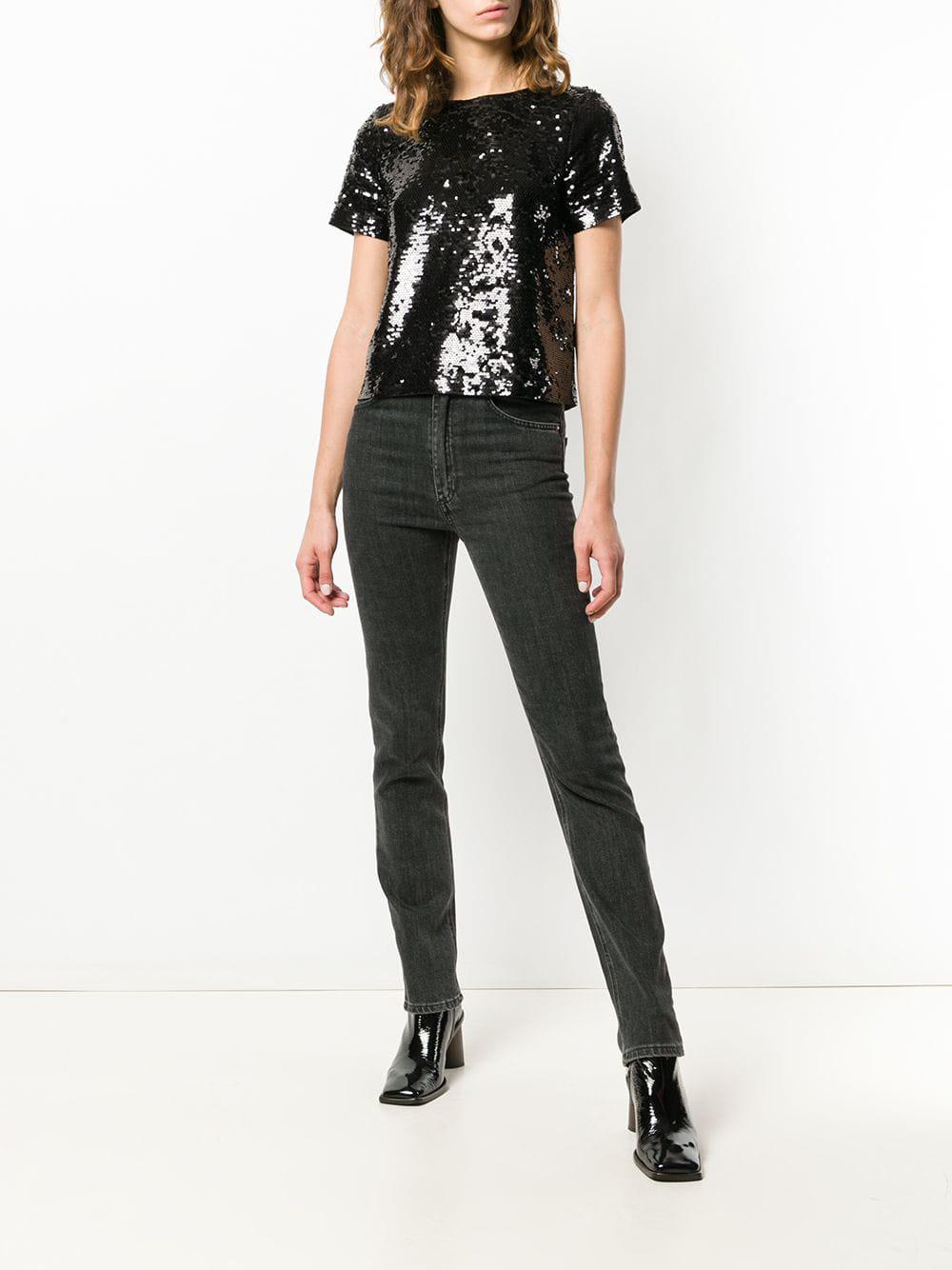 MICHAEL Michael Kors Sequin T Shirt in Black | Lyst