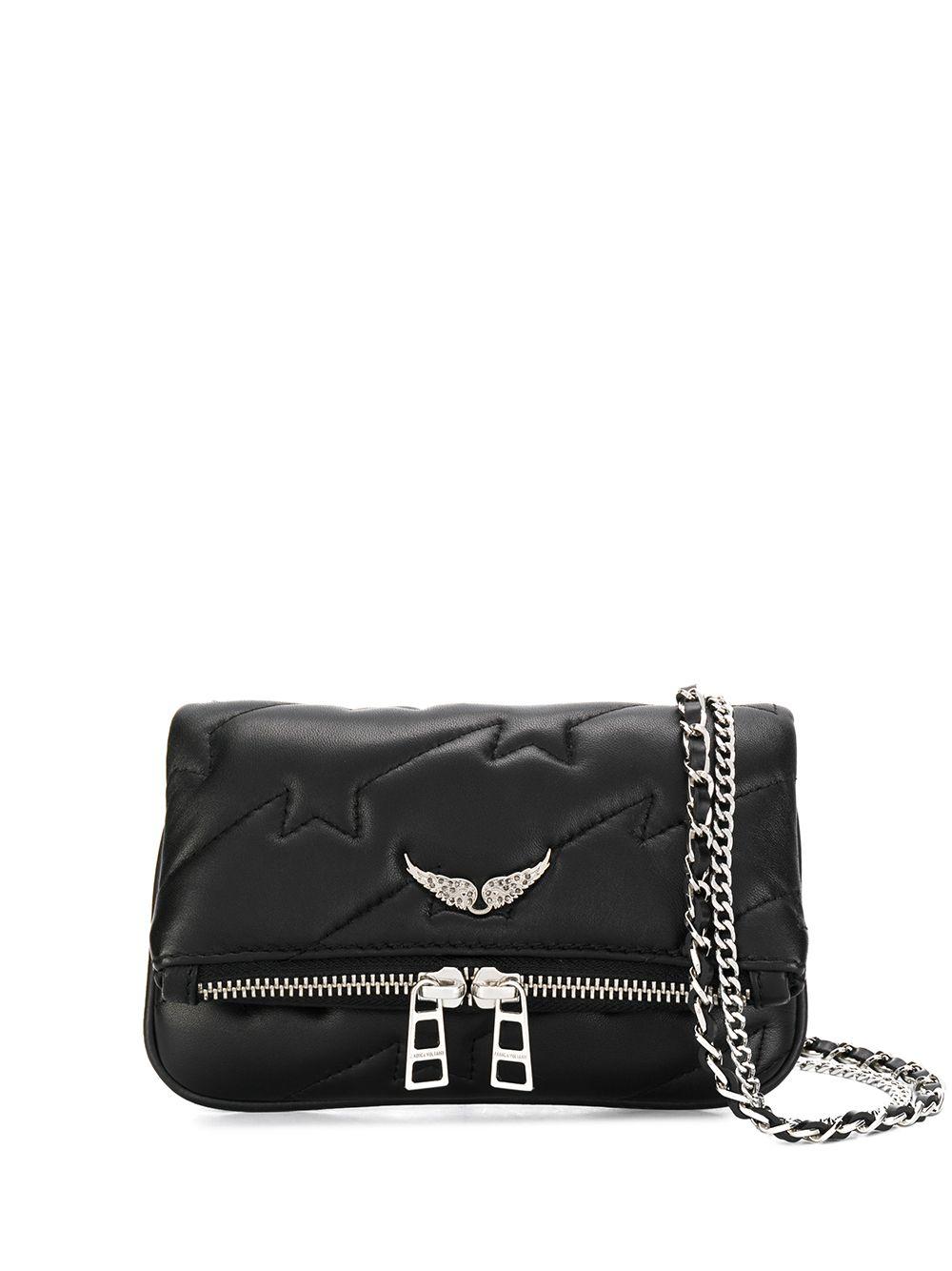 Zadig & Voltaire Leather Rock Nano Zv Quilted Bag in Black | Lyst