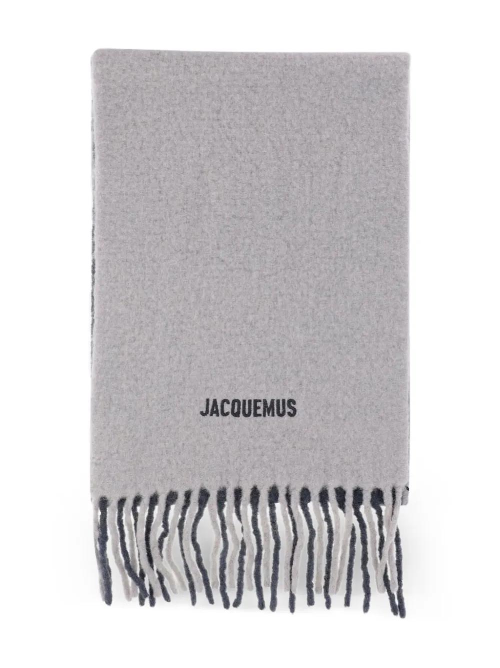 JACQUEMUS ブラック ラウンドカーレマフラー　スカーフ JACQUEMUS ブラック ラウンドカーレマフラー スカーフ Jacquemus