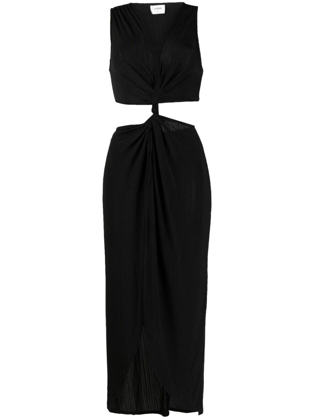 Suboo Asymmetric Midi Dress in Black | Lyst