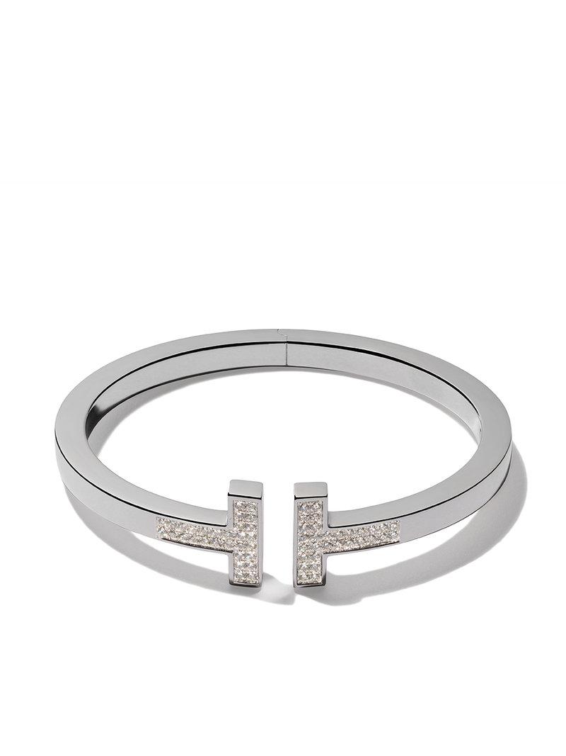 Tiffany & Co. 18kt White Gold Tiffany T Square Diamond Cuff in Metallic |  Lyst