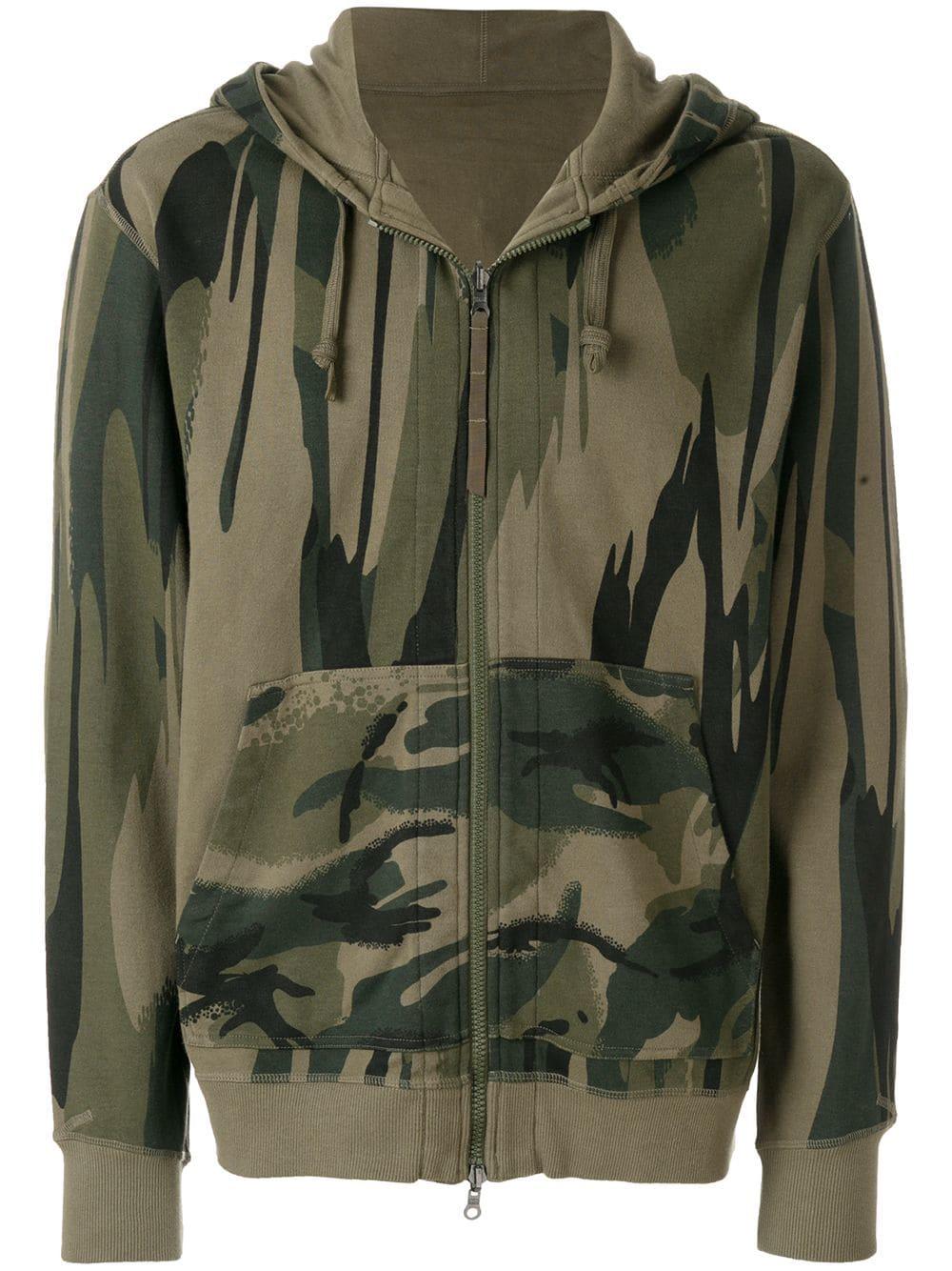 Maharishi Cotton Camouflage Print Zip Up Hoodie in Green for Men Lyst