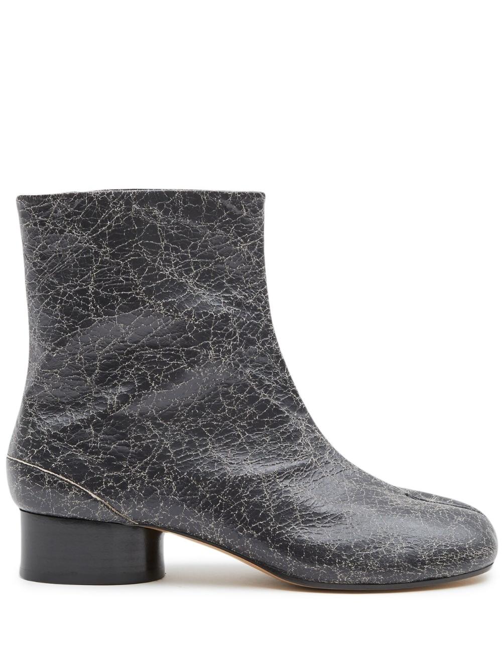 Maison Margiela Tabi Cracked-effect Boots in Gray | Lyst