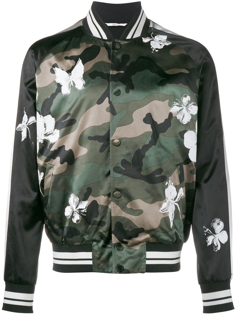 Valentino Cotton Mariposa Camouflage Bomber Jacket in Green for Men - Save  20% - Lyst