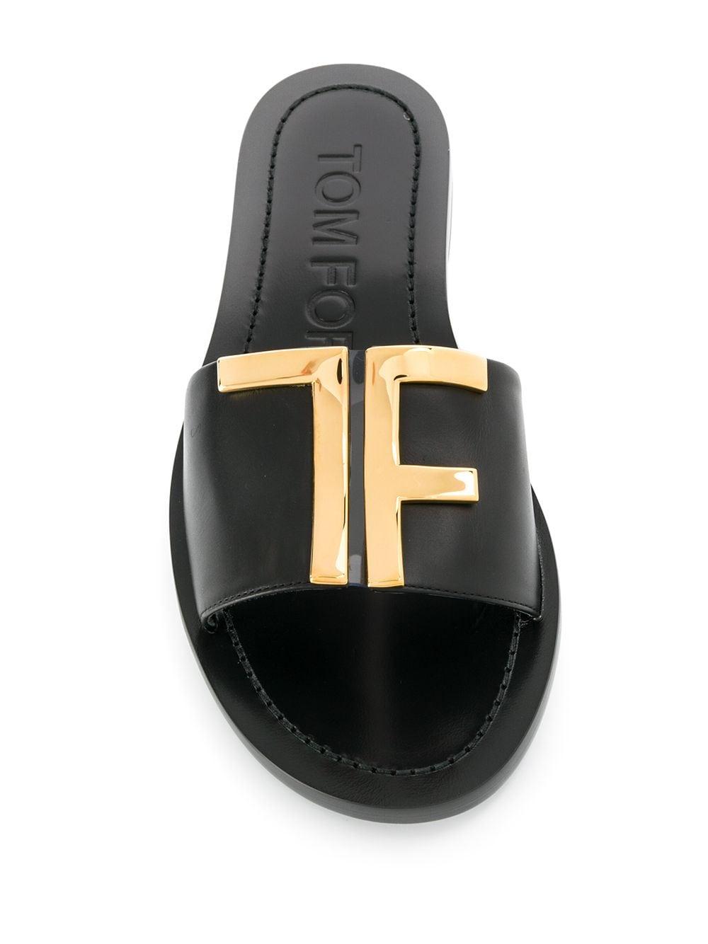 Tom Ford Logo Slides in Black | Lyst Tom Ford Logo Slides in Black | Lyst