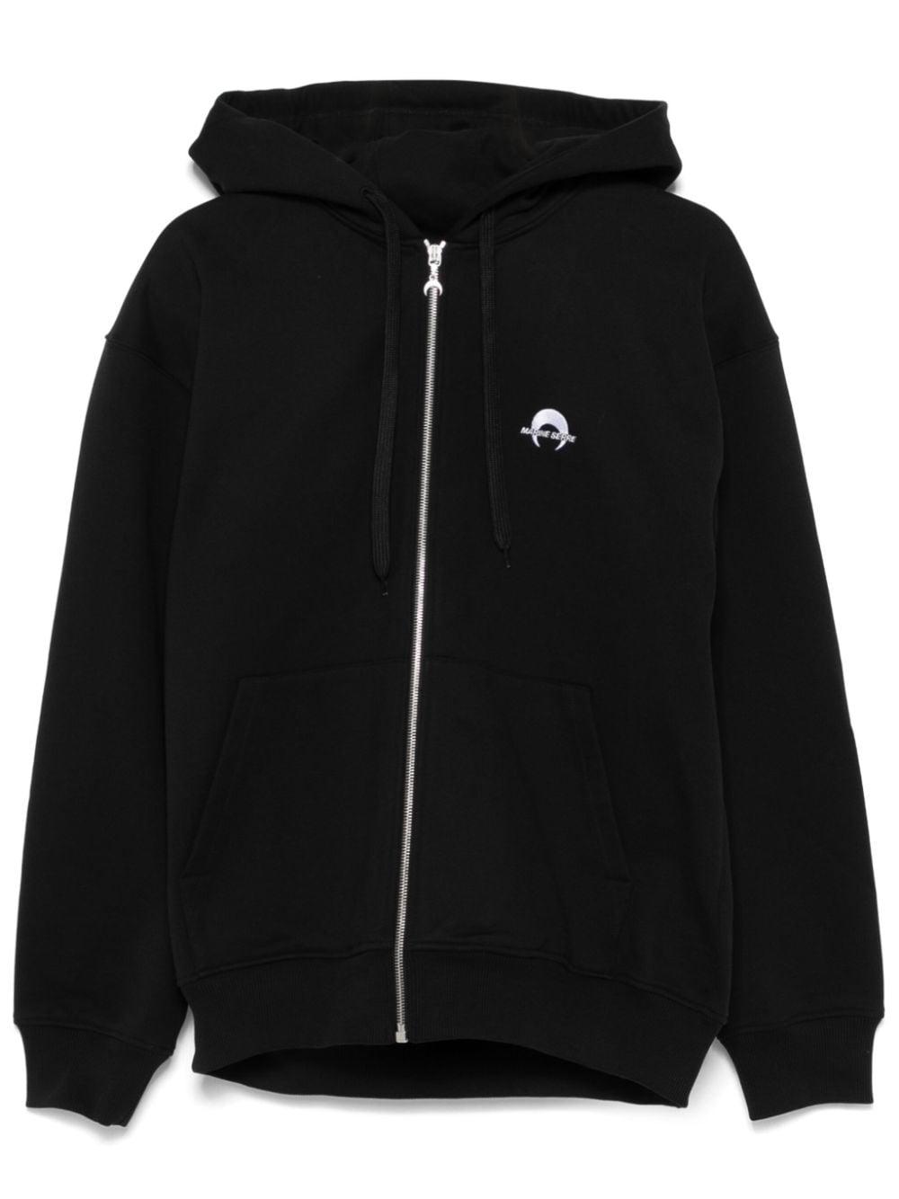Marine Serre Embroidered Organic Cotton Hoodie in Black for Men Lyst UK