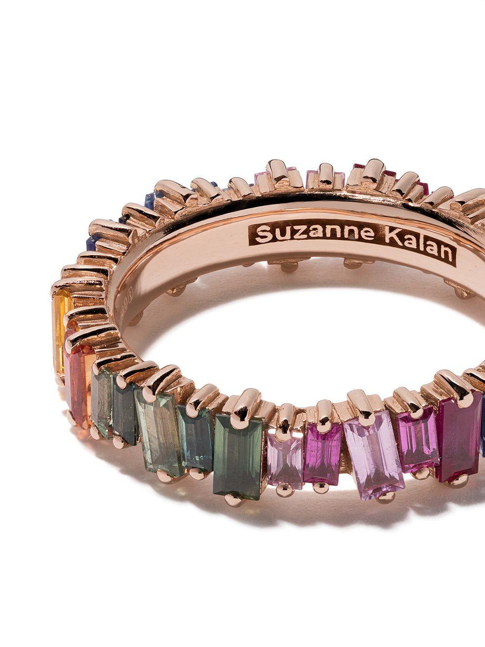 Suzanne Kalan 18kt Rose Gold And Sapphire Rainbow Eternity Ring in ...