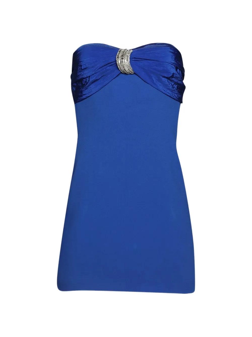 david koma blue sequin dress DAVID KOMA: Strapless Padded Hip Gown