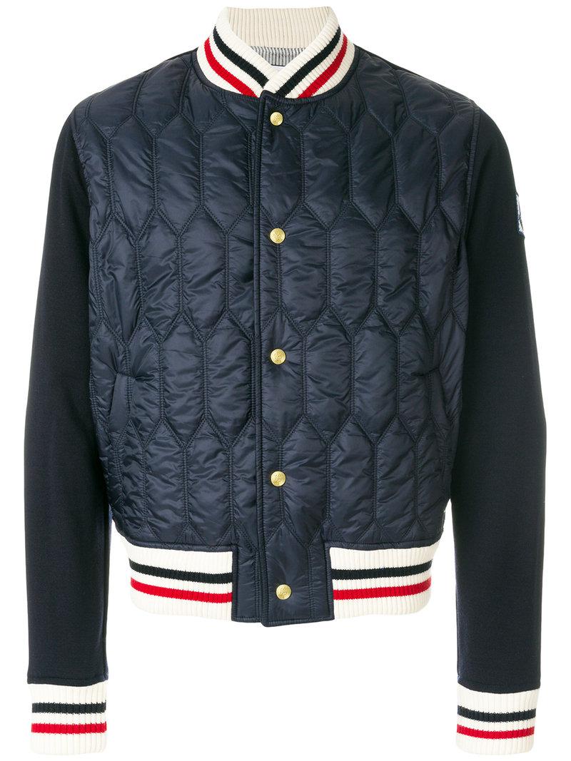 Jacket Colour Men's Quilted Trim Tri Moncler Blue Bomber 0qz4xO0vW