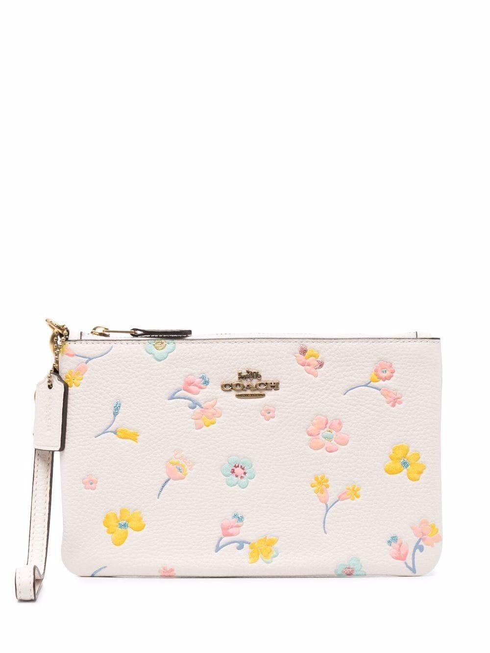 COACH Floral-print Logo Wallet in Pink