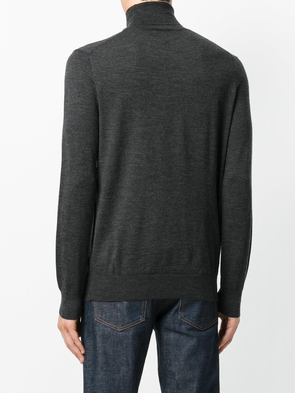 Polo Ralph Lauren Wool Turtleneck Sweater in Gray for Men - Lyst