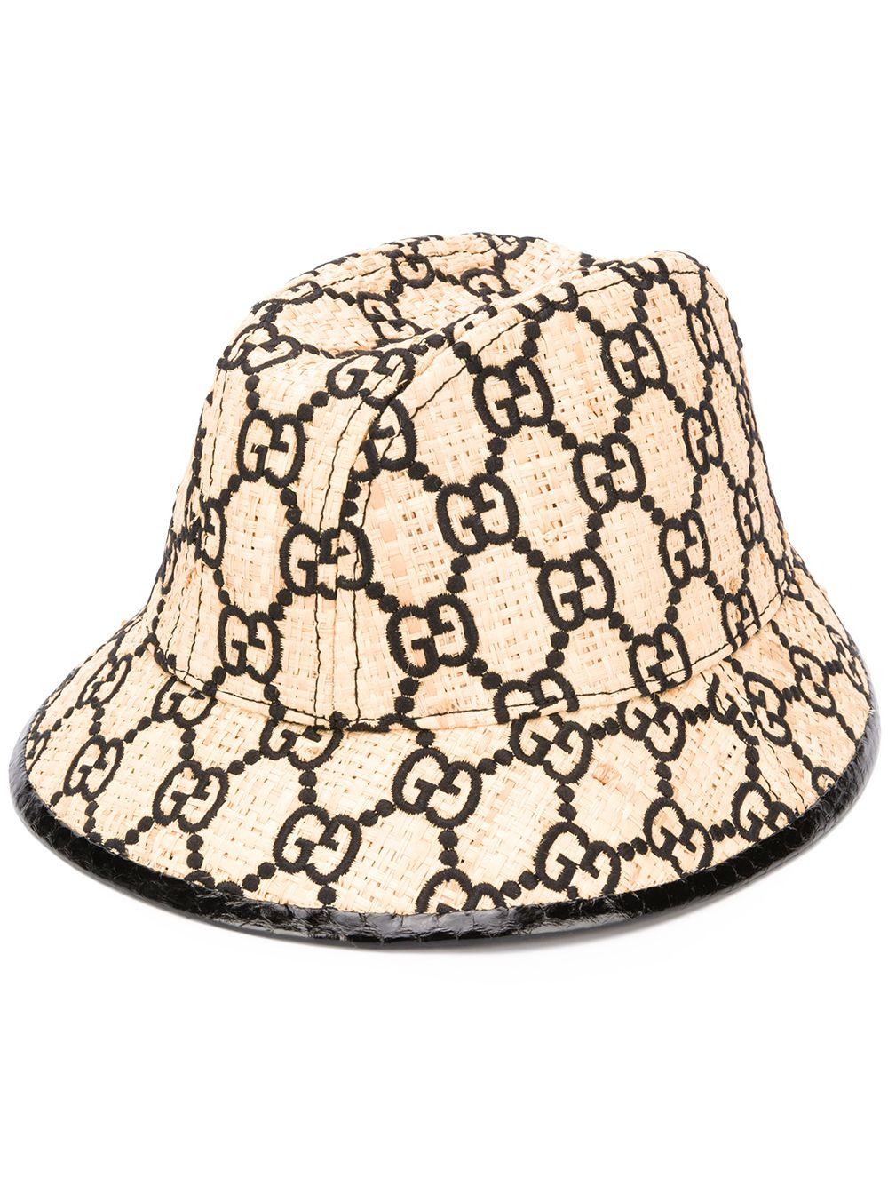 Cappello fedora GG con pelle di serpente di Gucci in Neutro | Lyst