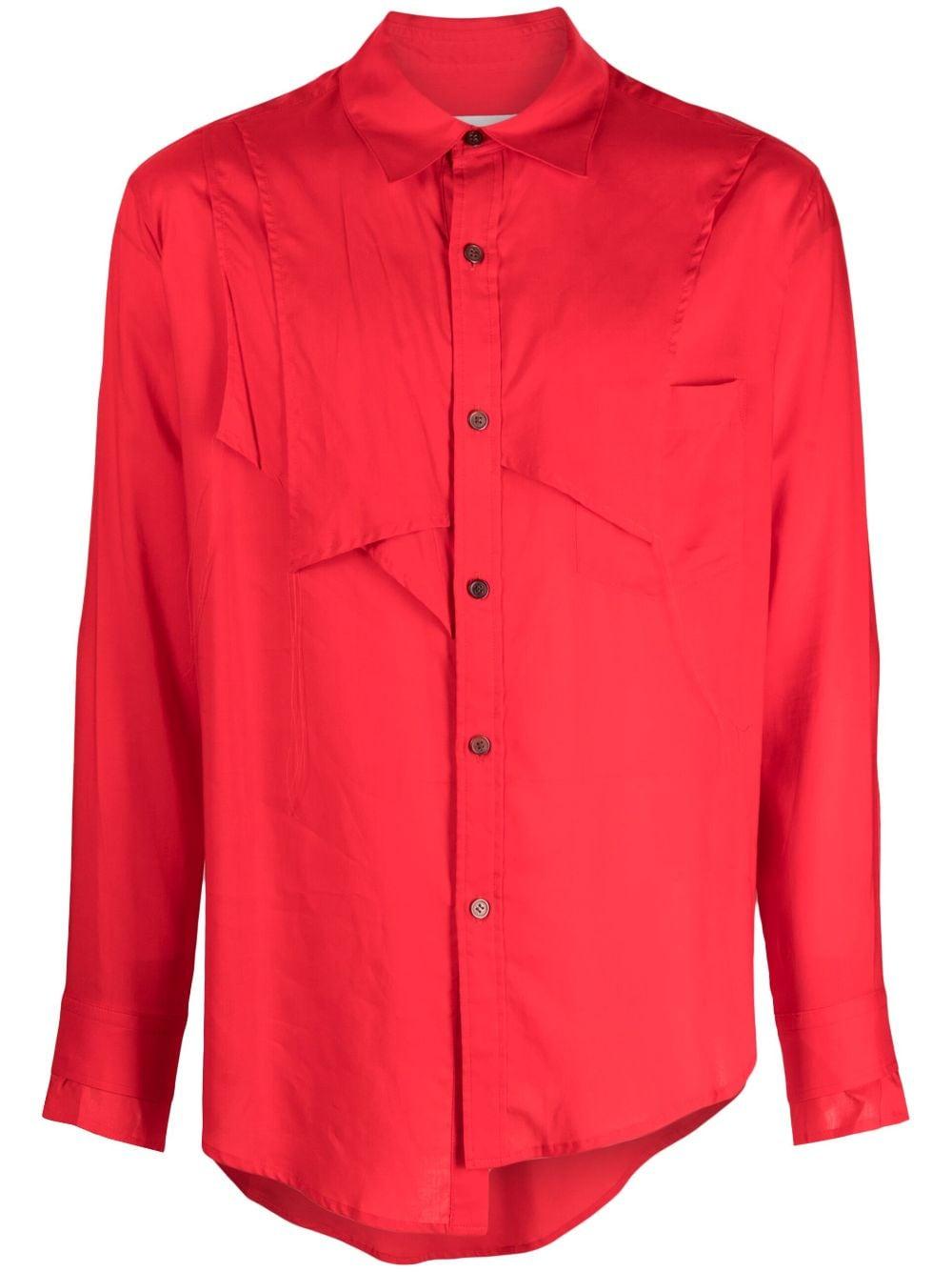 Sulvam Buzan Asymmetric-design Shirt in Red for Men | Lyst Canada