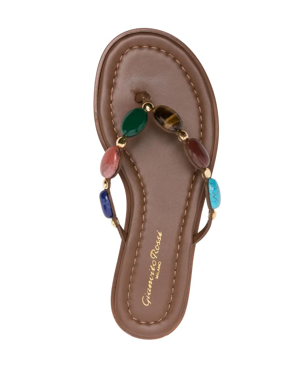 【Gianvito Rossi】 Embellishedレザーサンダル Gianvito Rossi Shanti レザーサンダル ブラウン | Lyst