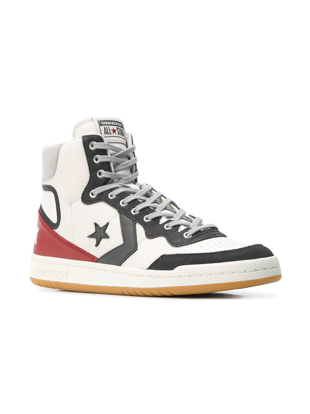 Converse Fastbreak Hi Light Gray And Storm Wind Leather High Top Men's  Sneakers in White for Men | Lyst