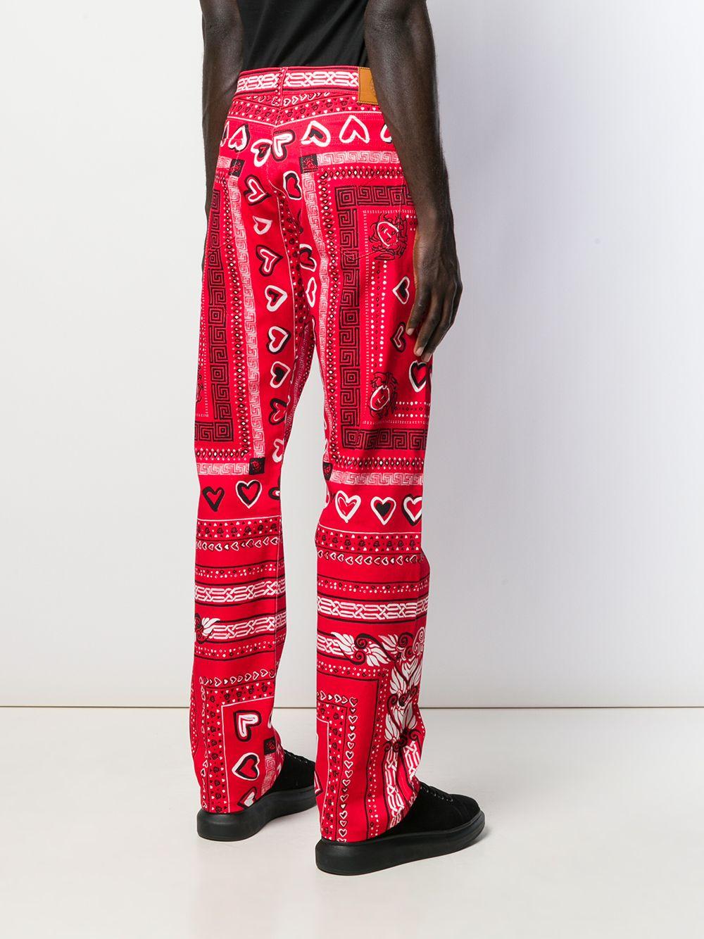 Versace Baumwolle Weite Hose mit Bandana-Print in Rot für Herren - Lyst