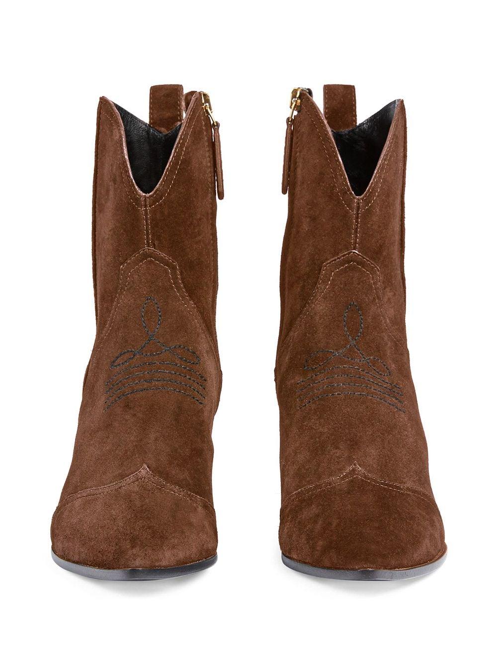 Cowboy boots Gucci Brown size 38.5 EU in Suede - 24033502