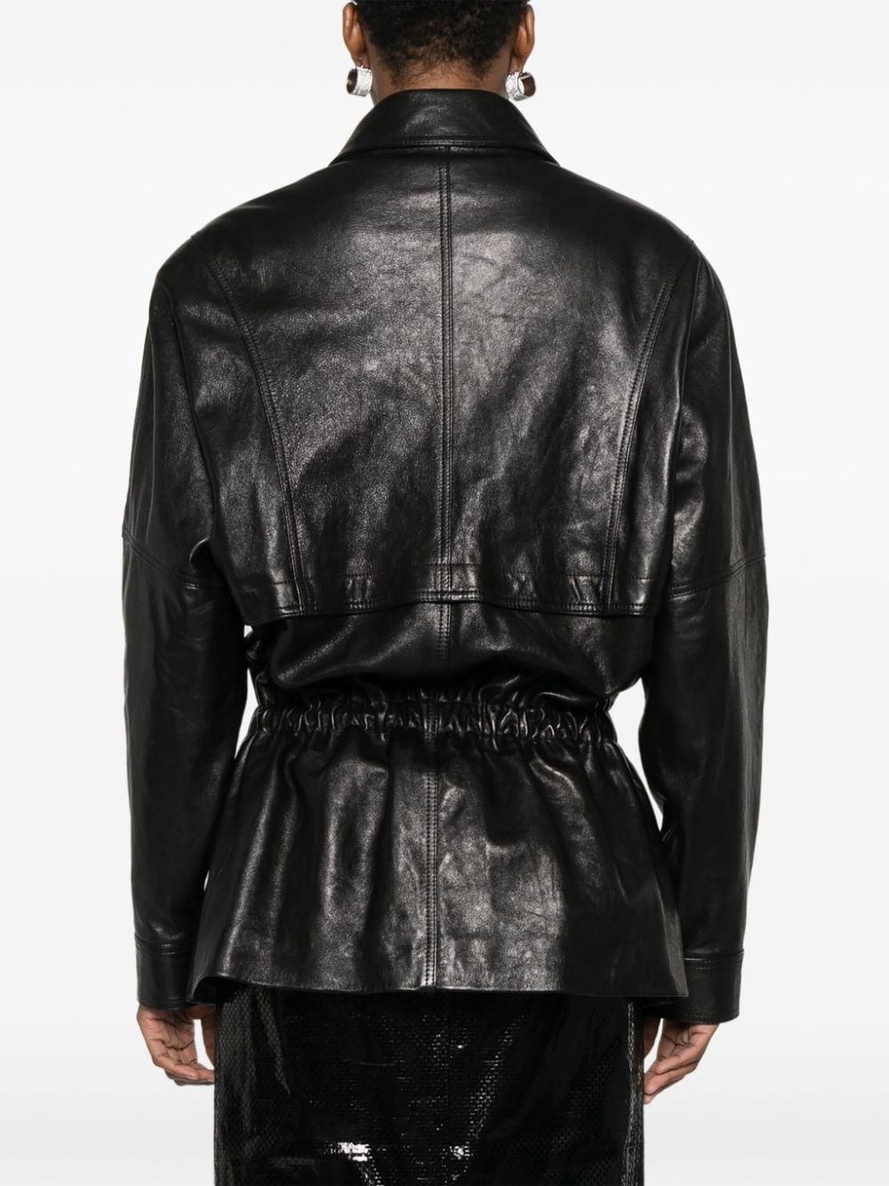 Magda Butrym Cinched Leather Jacket in Black | Lyst