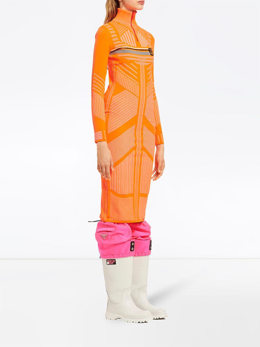Prada Synthetic Nylon Jacquard Dress in 