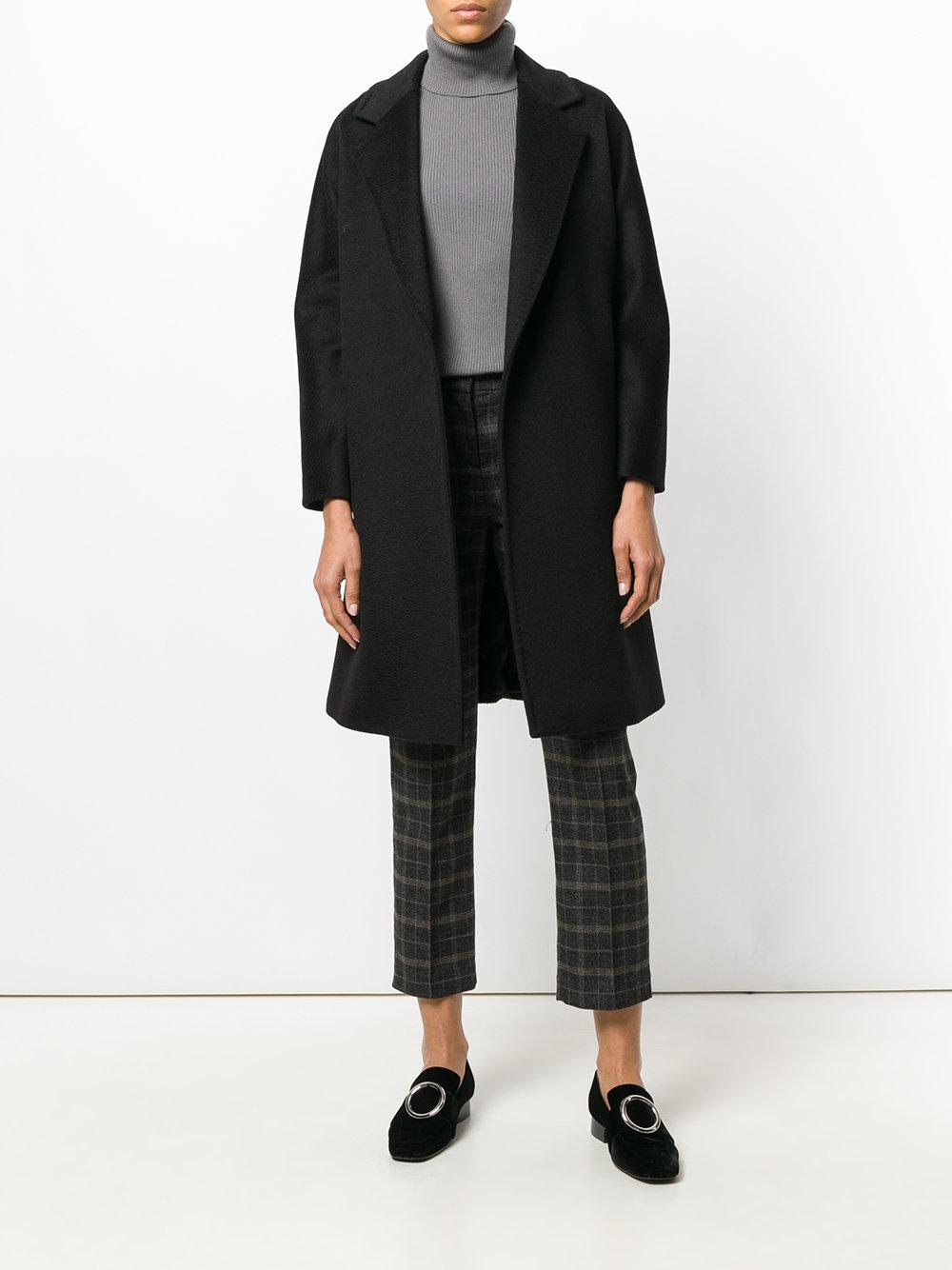 Max Mara Rispoli Belted Coat in Black - Lyst