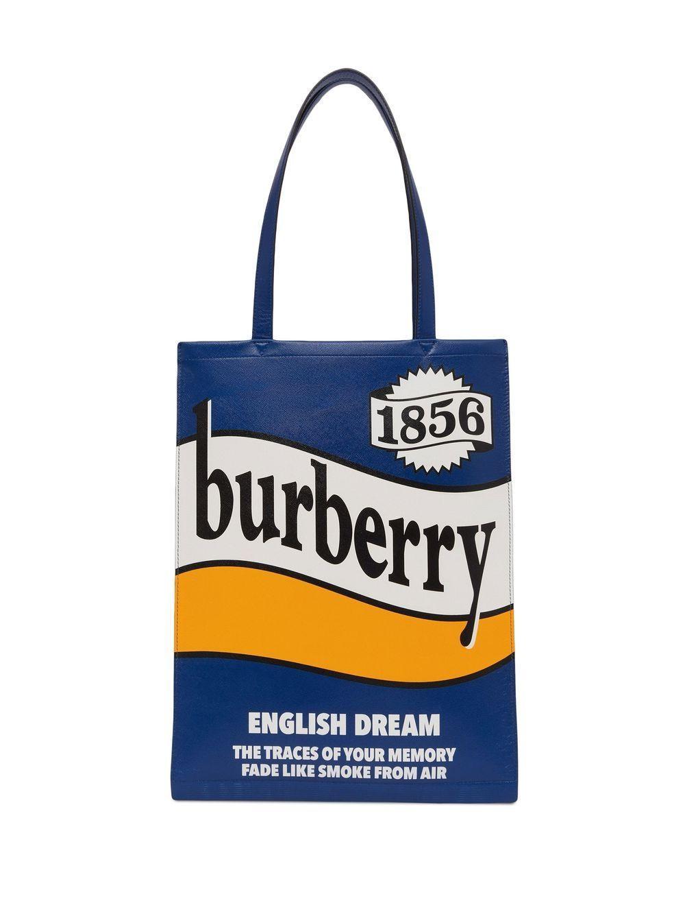 Burberry Slogan-print Tote Bag in Blue for Men | Lyst