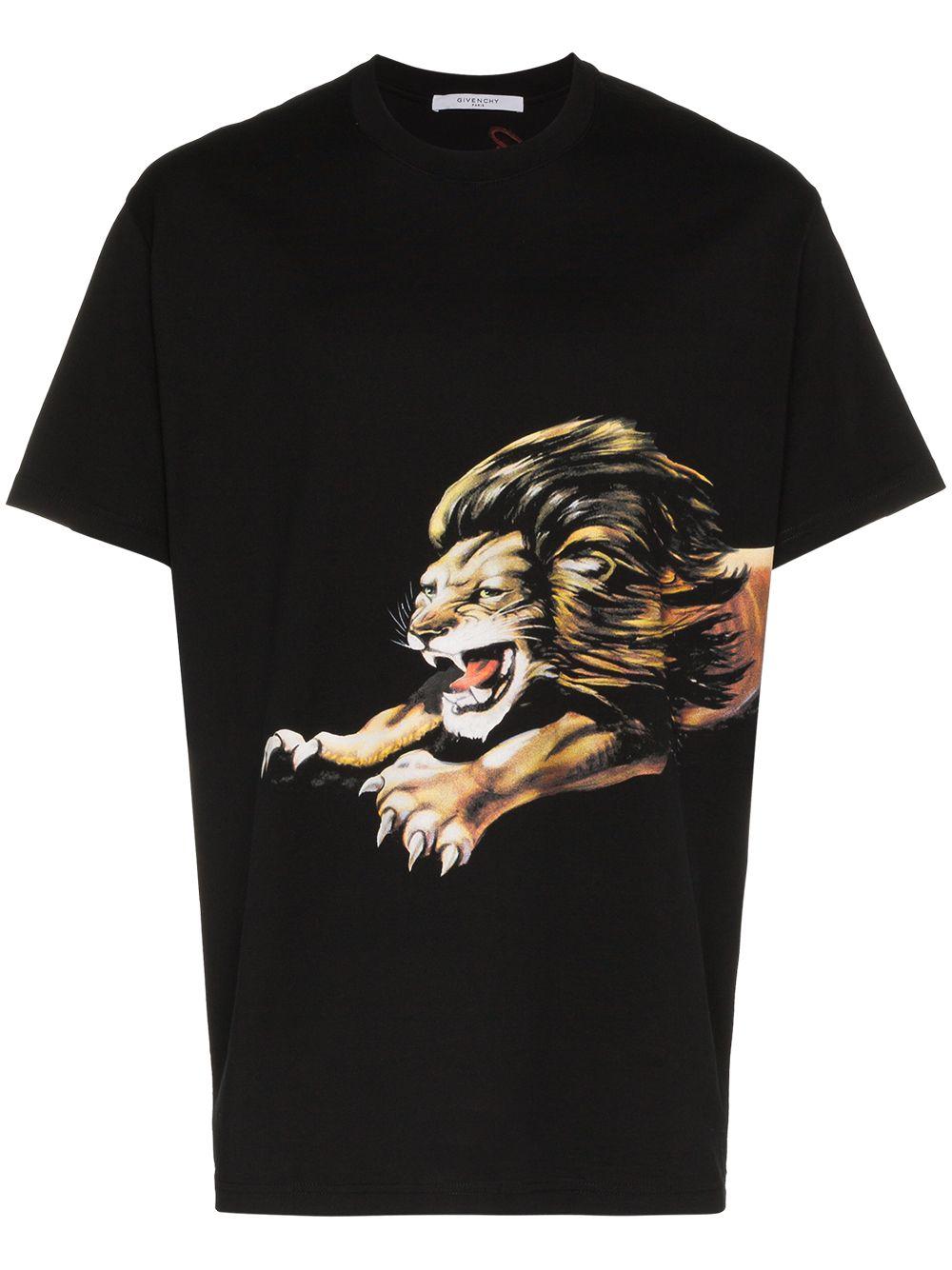 Givenchy Cotton Lion Print T-shirt in Black for Men - Save 8% - Lyst