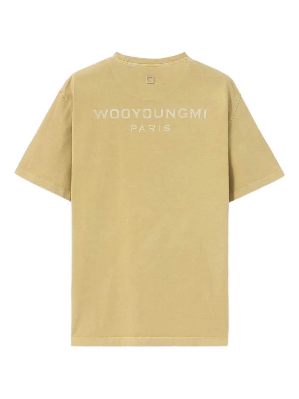 WOOYOUNGMI PARIS LOGOロンTEE Black Logo Embroidered T-Shirt