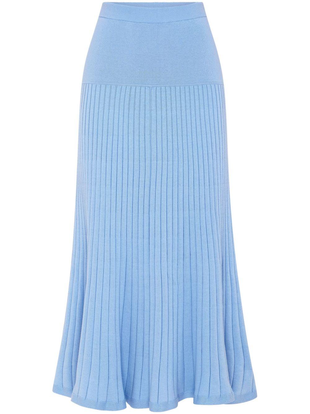 Anna Quan Amber Ribbed knit Cotton Maxi Skirt in Blue Lyst Canada