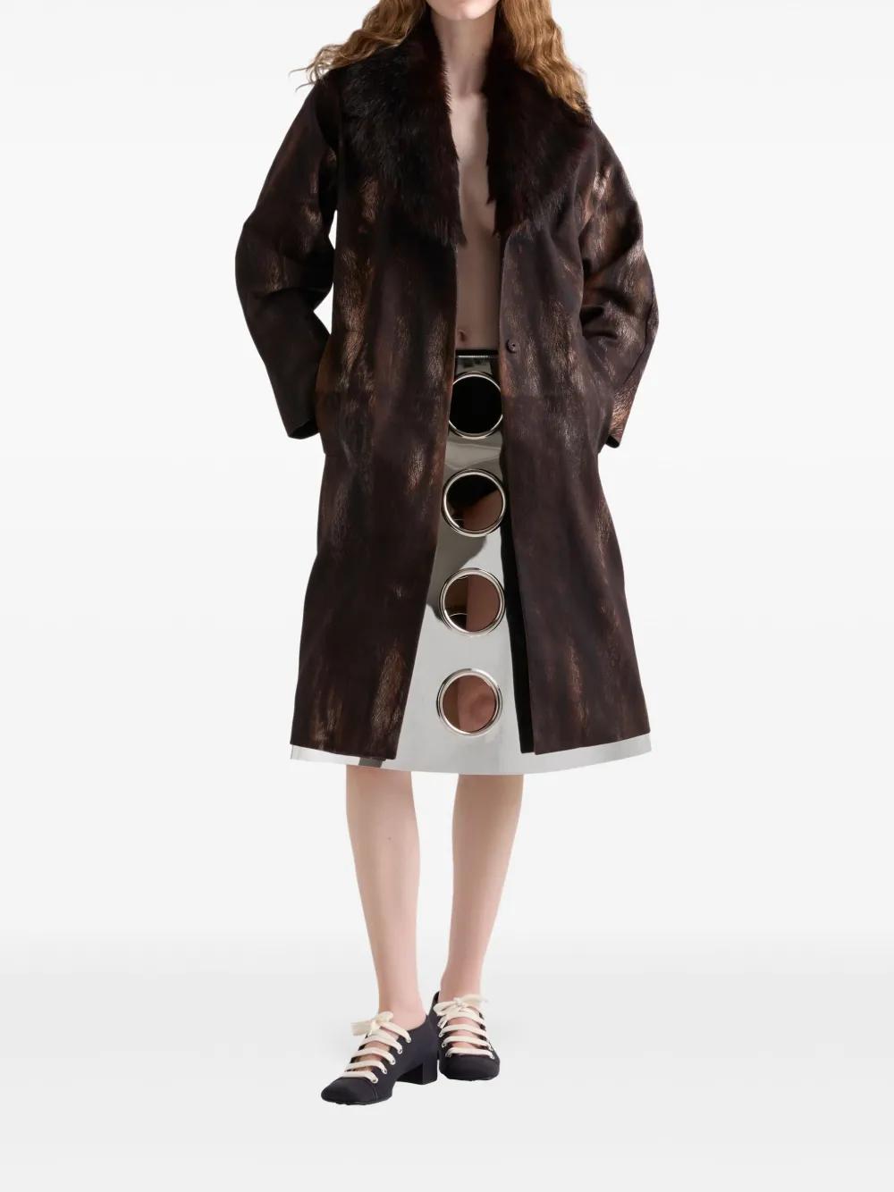 Prada Single-Breasted Coat in Black | Lyst