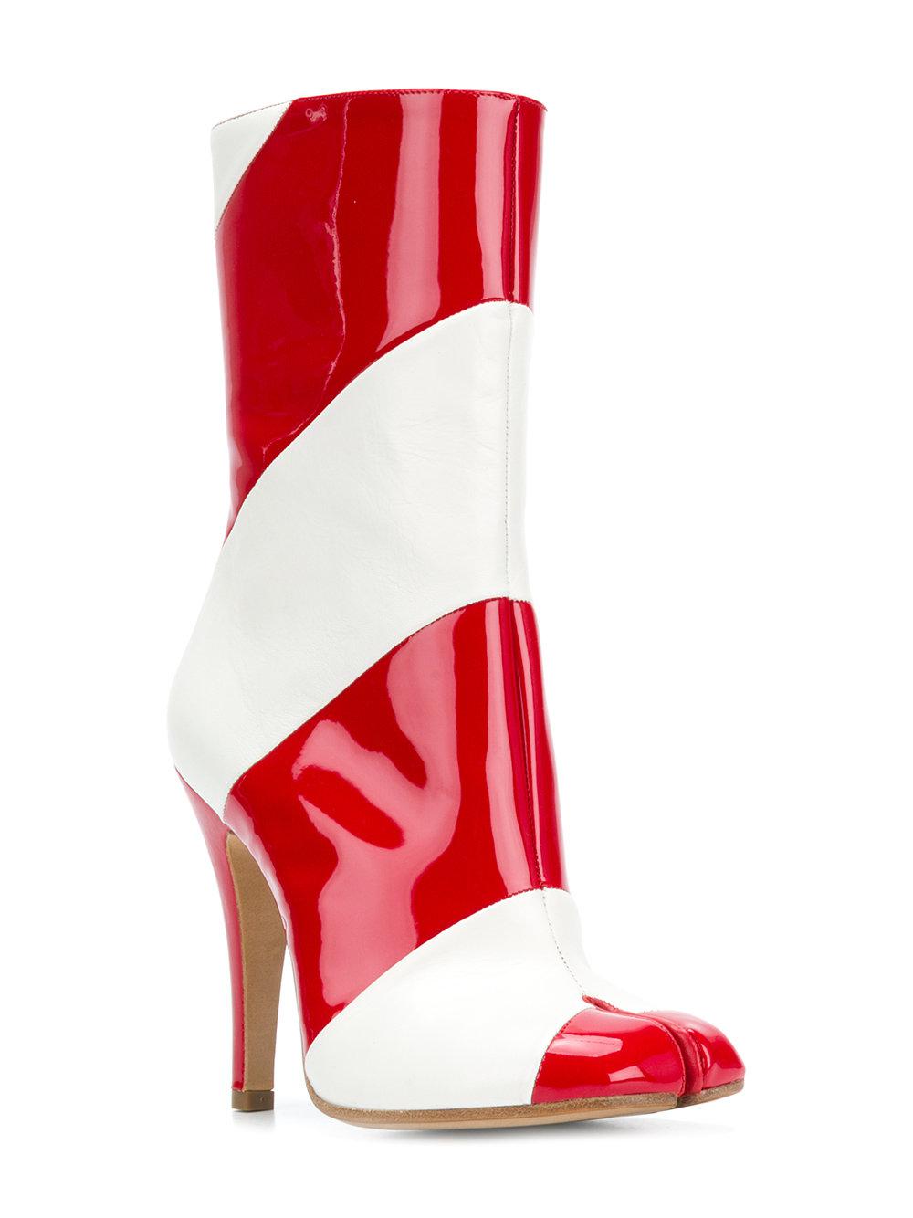red stripe boots