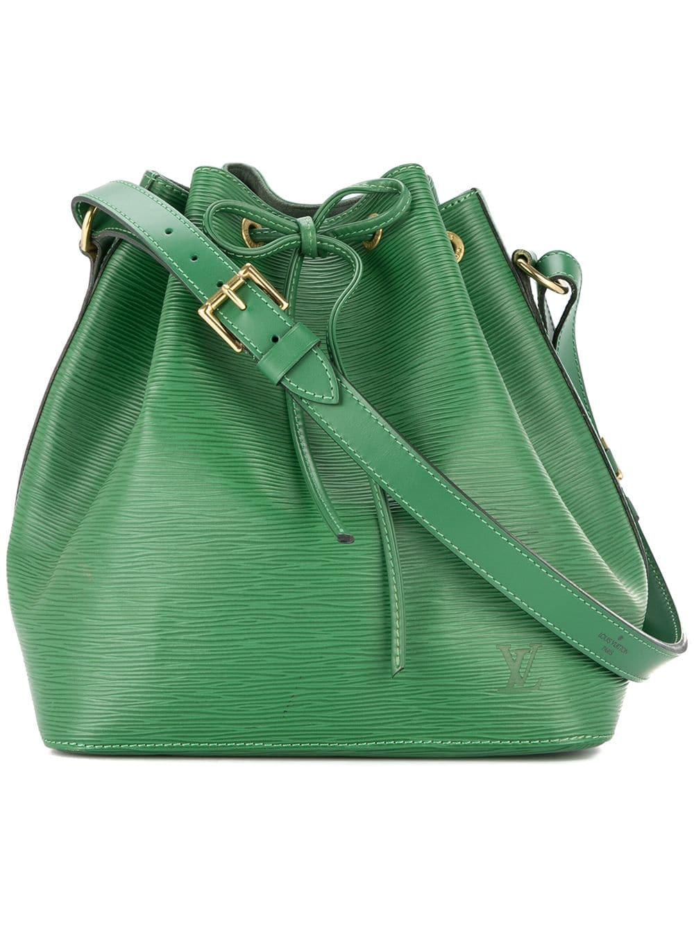 Louis Vuitton Pre-Owned Leather Petit Noe Bucket Bag in Green | Lyst Canada