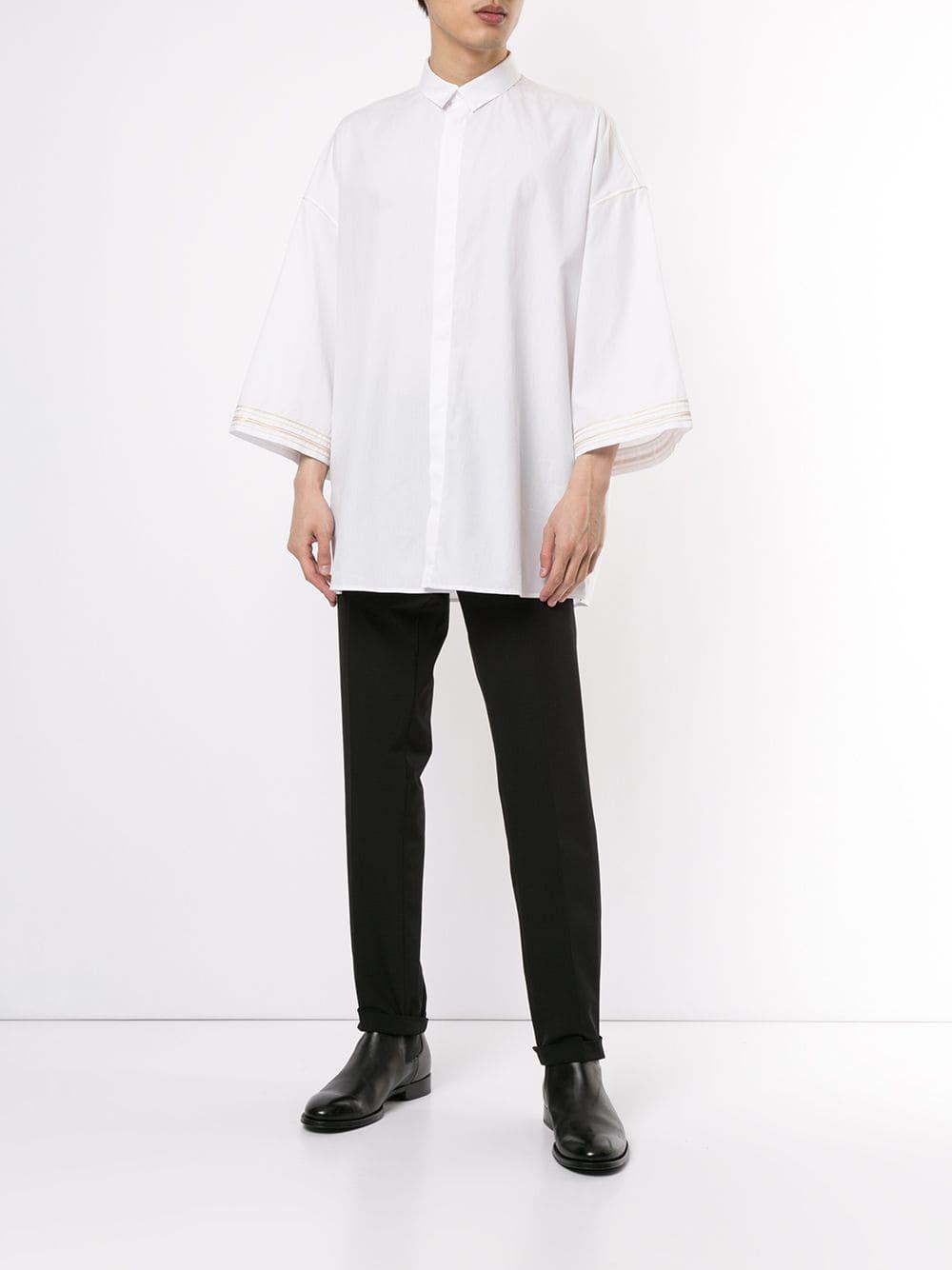 Haider Ackermann Cotton Wide Sleeve Shirt in White for Men - Lyst