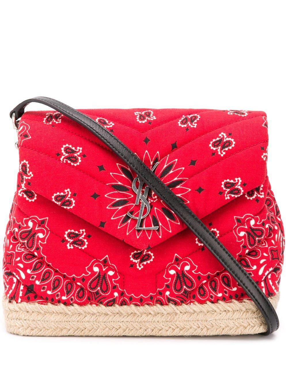 Saint Laurent Crossbody Tas Met Bandana Print in het Rood Lyst NL