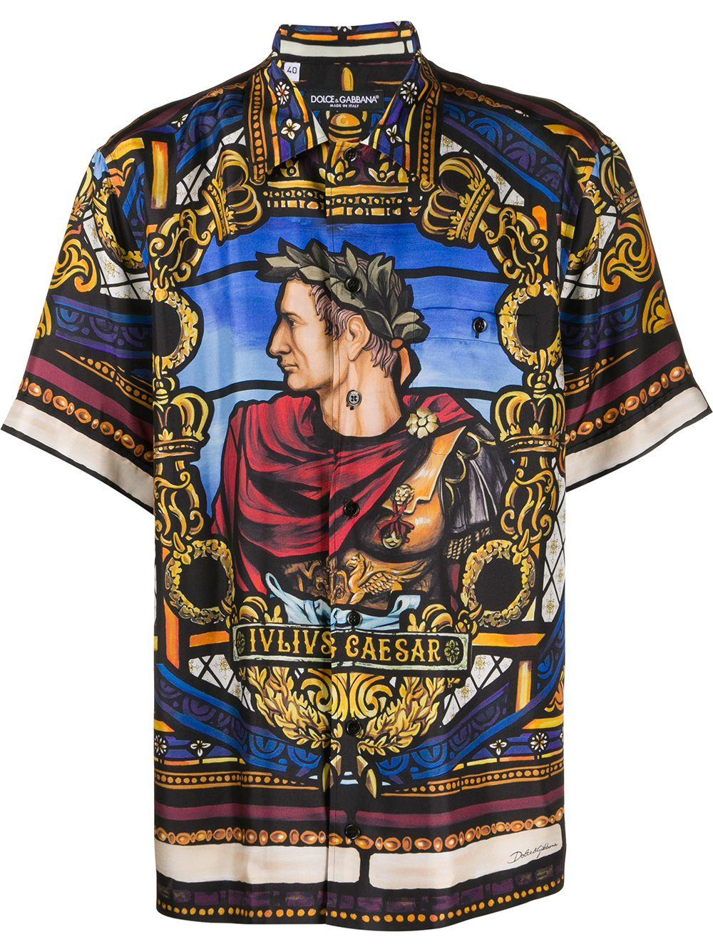 Dolce & Gabbana Julius Cesar Print Shirt in Black for Men | Lyst