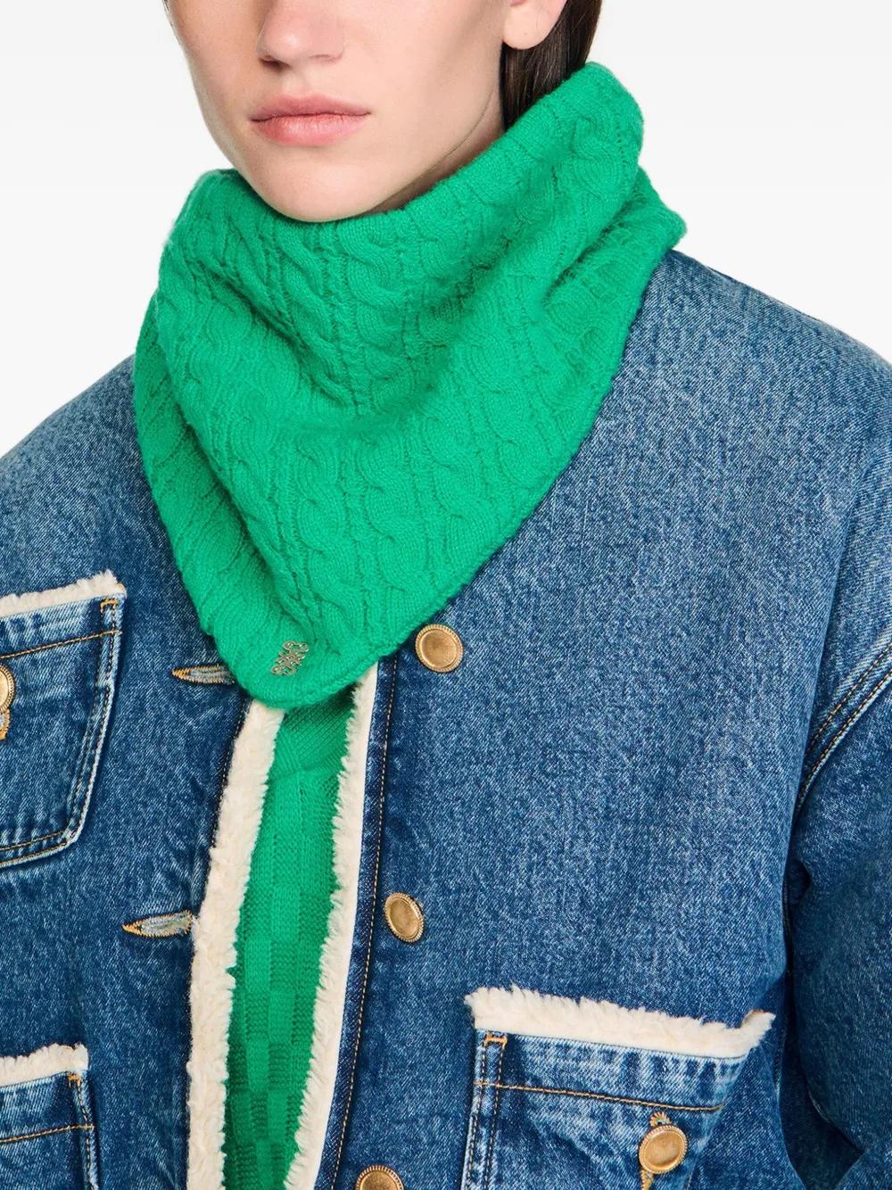 Women green Scarf by Sandro of Paris Lenth 64×30 Green Sandro Scarves and mufflers for Women | Lyst UK main image 3