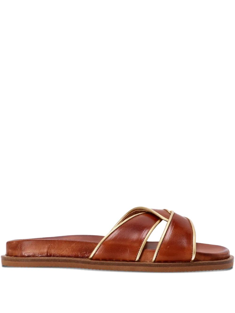Kotris Sandals Leather Cross-Strap Sandals in Brown Lyst Canada